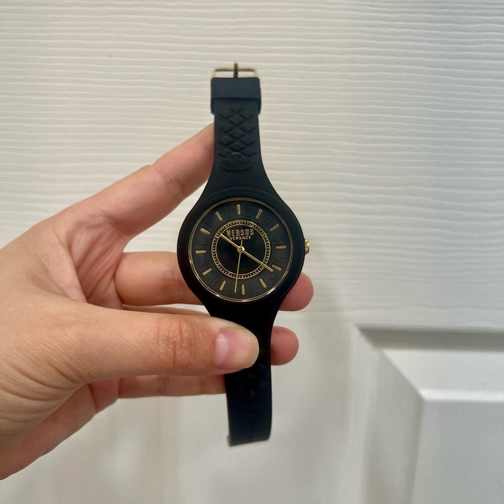 Versus Versace Black Silicone Strap Watch